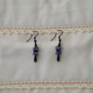 Boucles d'oreilles facette violette