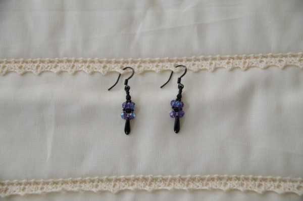 Boucles d'oreilles facette violette