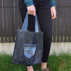 Sac cabas jean noir