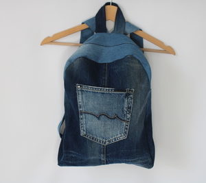 Sac à dos en jean Bleu